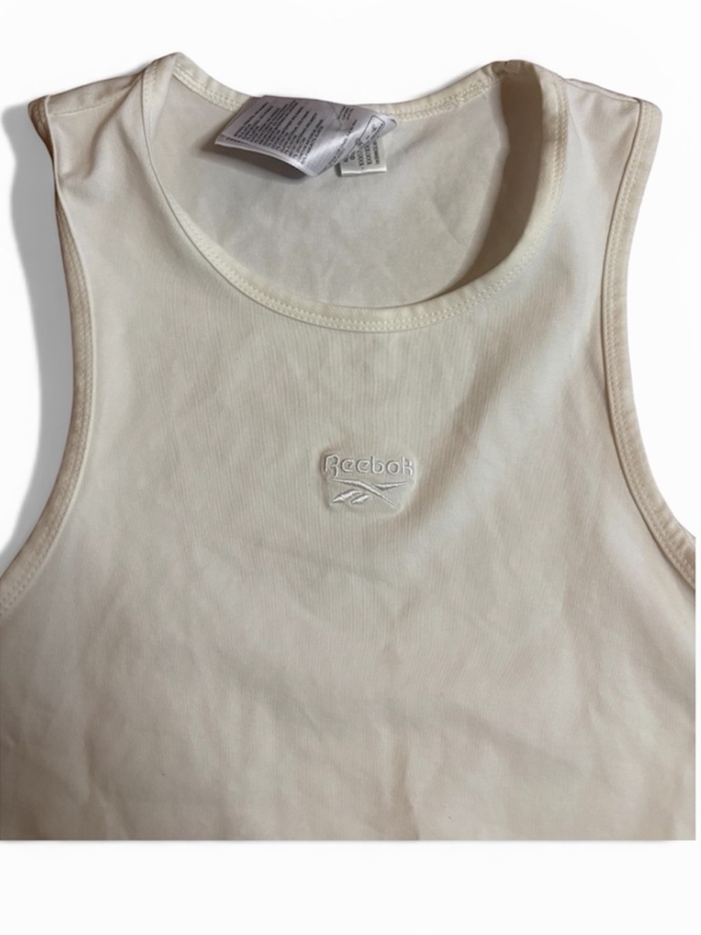 404. Reebok XL Cotton Bralette Chalk Sports Bra Athletic Lounge NWT - Picture 3 of 5